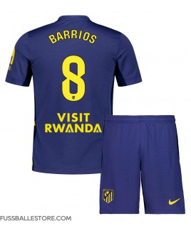 Günstige Atletico Madrid Pablo Barrios #8 Auswärts Trikotsatzt Kinder 2025-26 Kurzarm (+ Kurze Hosen)
